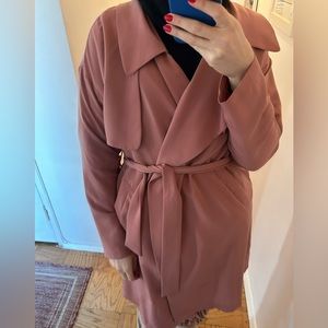 Highline Salmon Pink lightweight wrap coat
